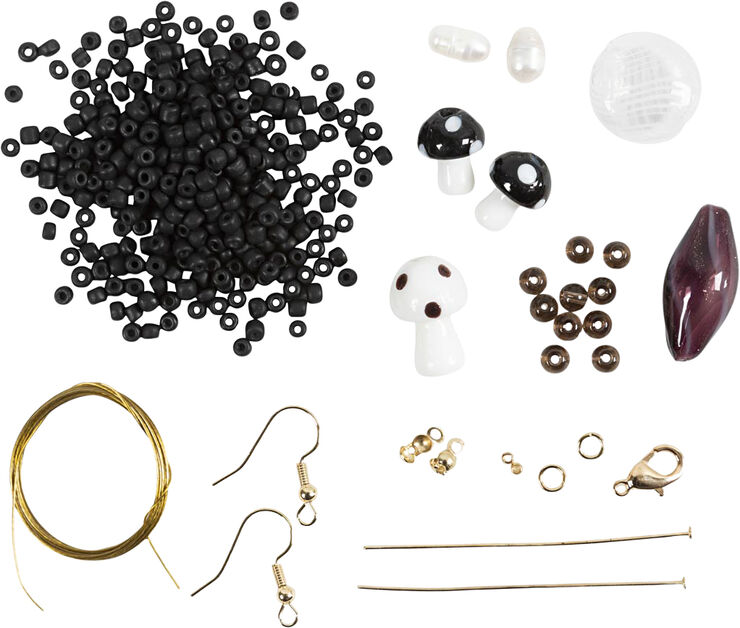 Creativ Company Mini DIY Kit Smykker, Chunky halskæde, sort harmoni