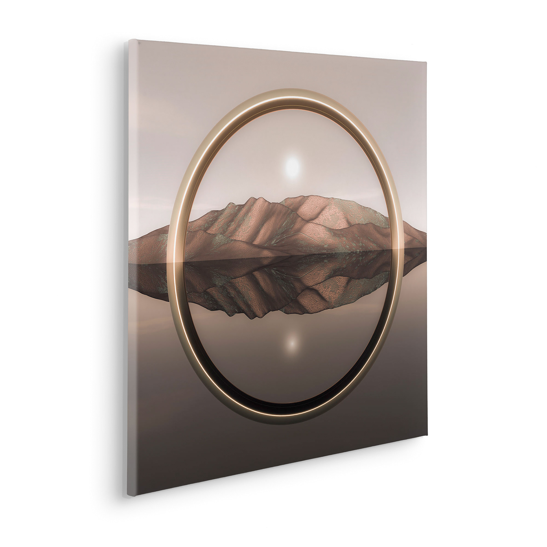 Keilrahmenbild GRATEFUL - braun-rot - 60x60 cm