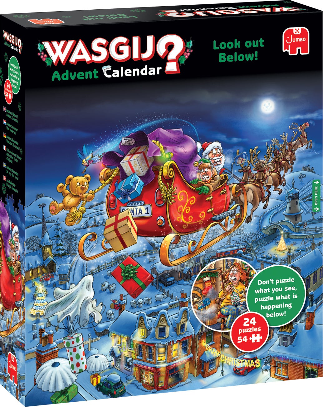 Jumbo adventskalender Wasgij Advent puzzels 29,5 x 35,8 x 7 cm