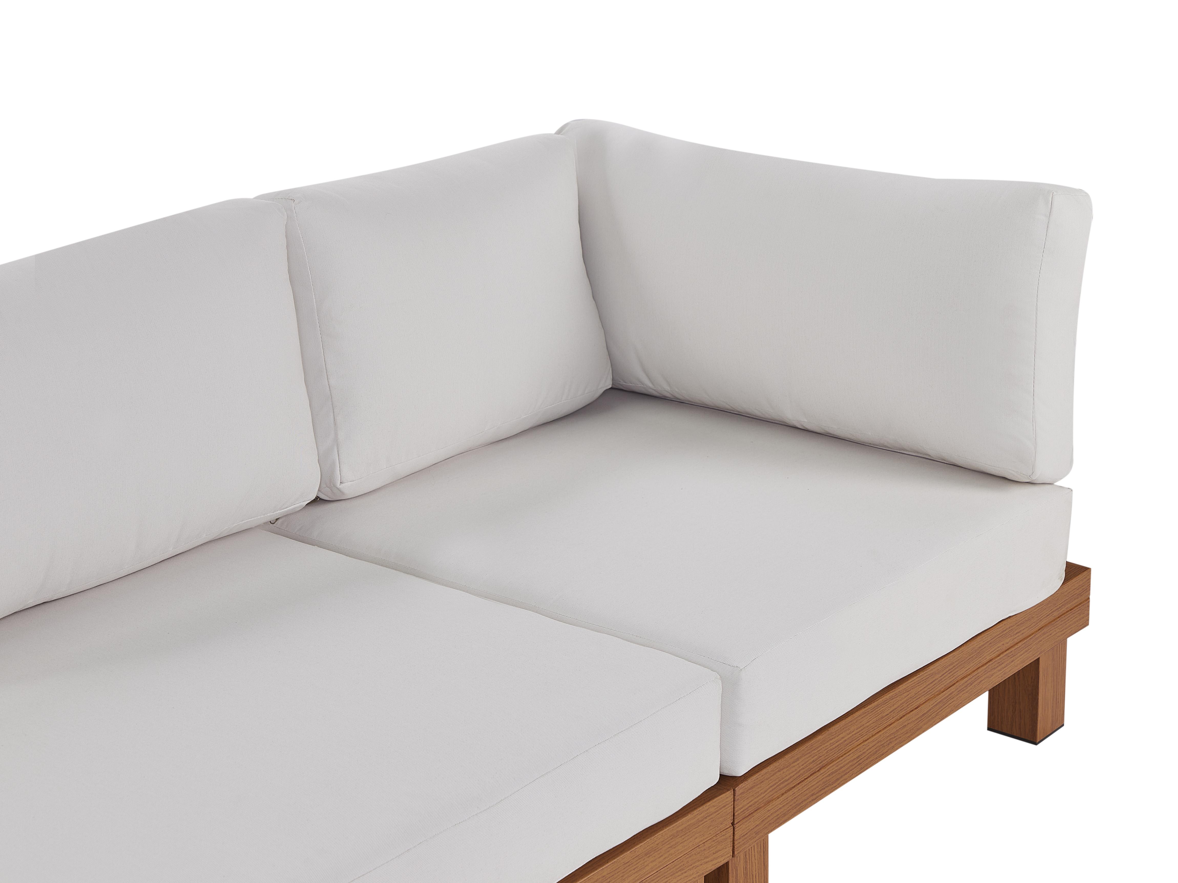 Tuin hoekloungeset met tafel 5-zits SANZA linkszijdig modulair Metaal Wit
