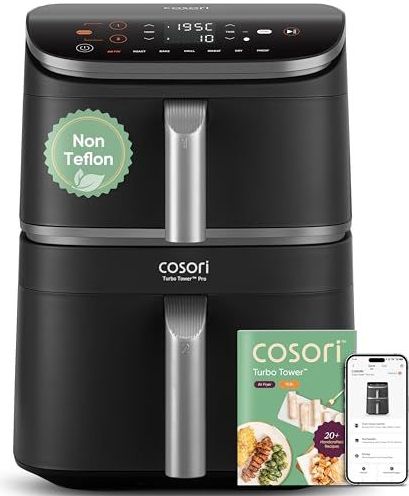COSORI - Turbo Tower Pro - Airfryer - Zilvergrijs - 10,8 l Double Stack met Wifi-verbinding