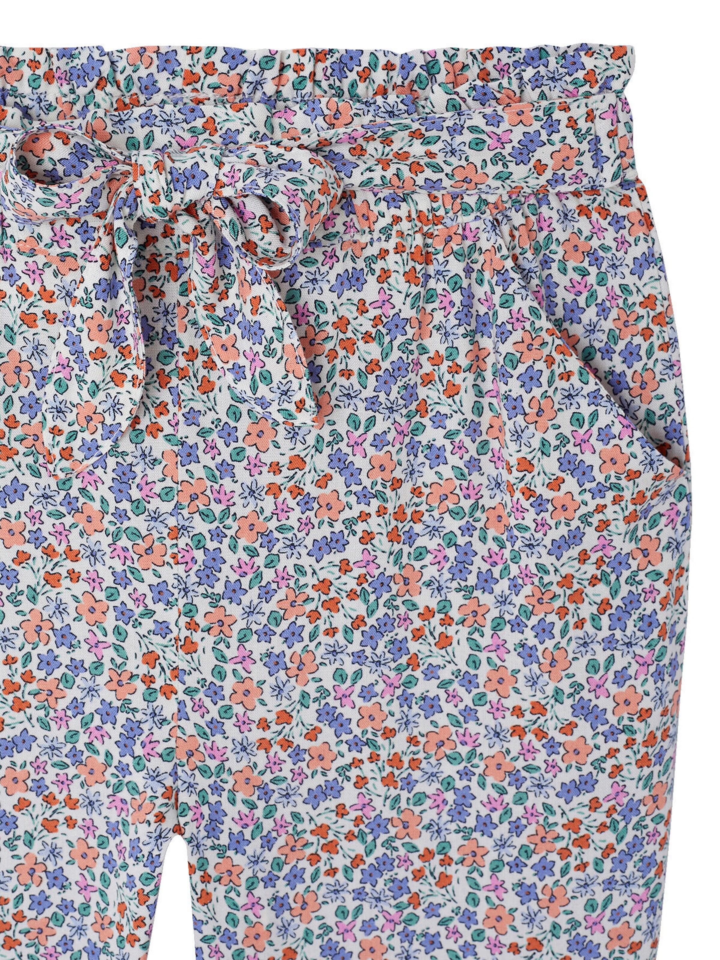 Vertbaudet Mädchen 3/4-Hose aus fließendem Stoff, Bundweite verstellbar vanille