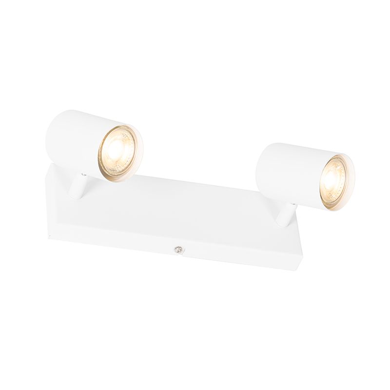 Moderne plafondlamp wit 2-lichts verstelbaar rechthoekig - Jeana