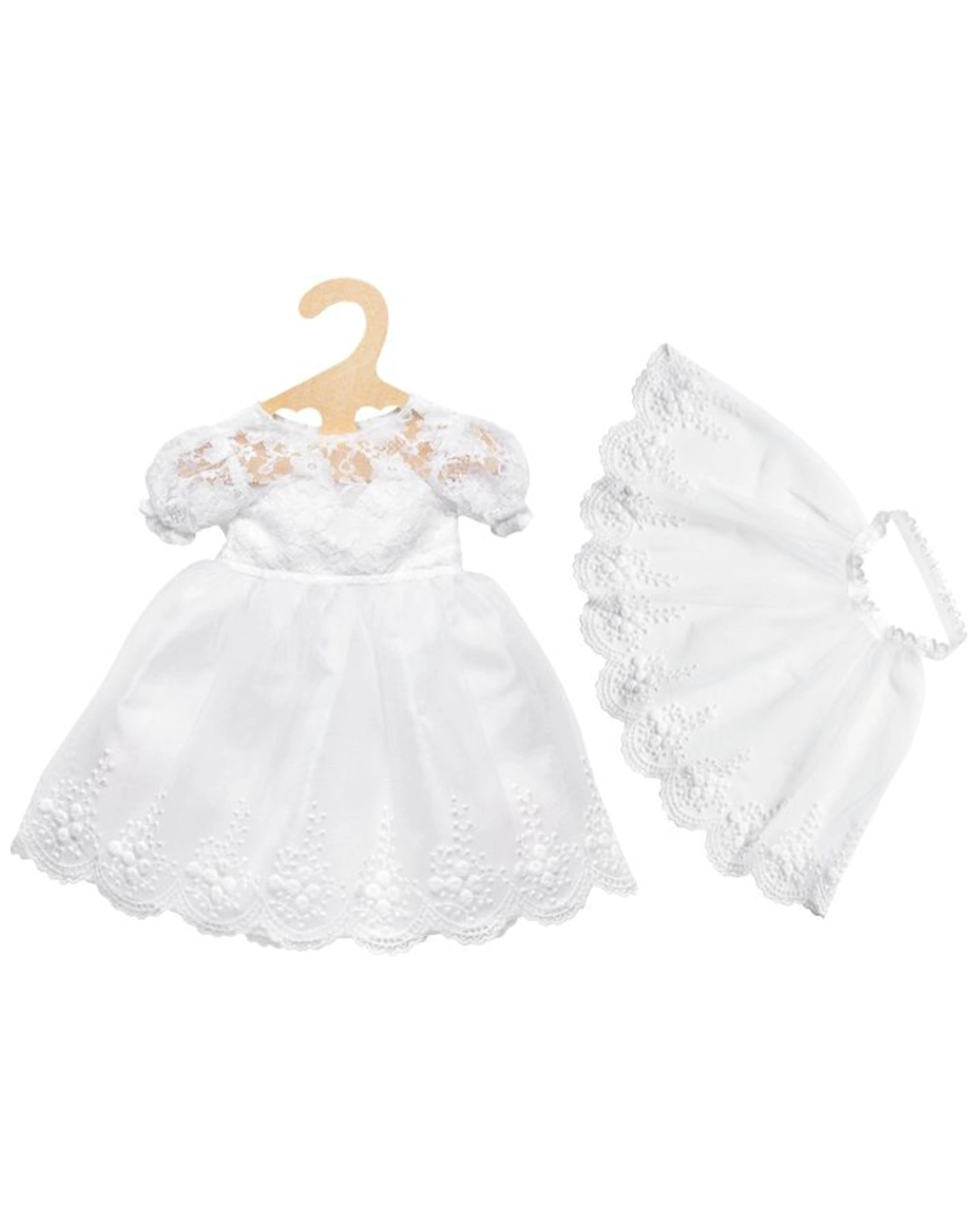 Puppenkleidung BRAUTKLEID SISSI (35-45cm) mit Schleier in weiß