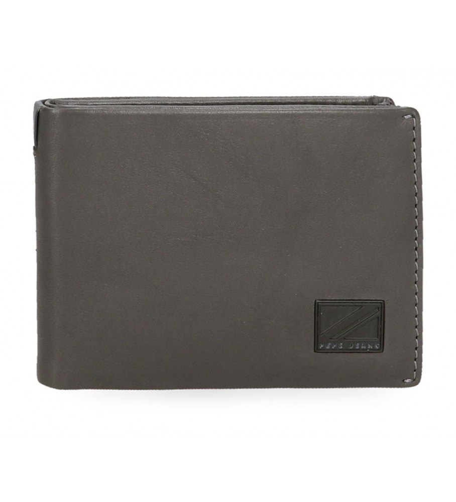 Carteira Pepe Jeans Marshal em couro cinza