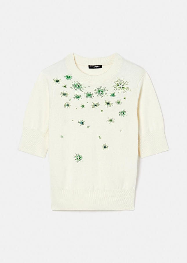 Pull Pablitoécru en laine et coton