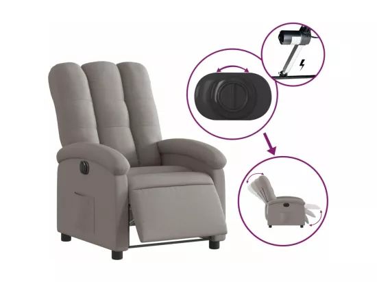 Fauteuil inclinable électrique Taupe Tissu
