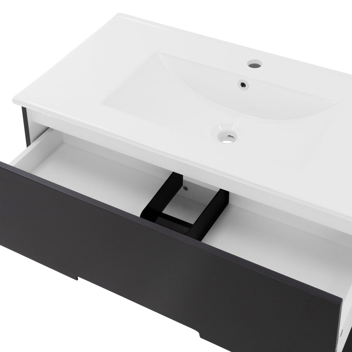 ML-Design 3-delige badkamermeubelset, grijs, LED-spiegel met aanraakschakelaar 90x60 cm, wastafelmeubel 89x45x52,5 cm, MDF, grijs, wastafel 91,5 cm, keramische wastafel, modern, badkamermeubel, veel opbergruimte
