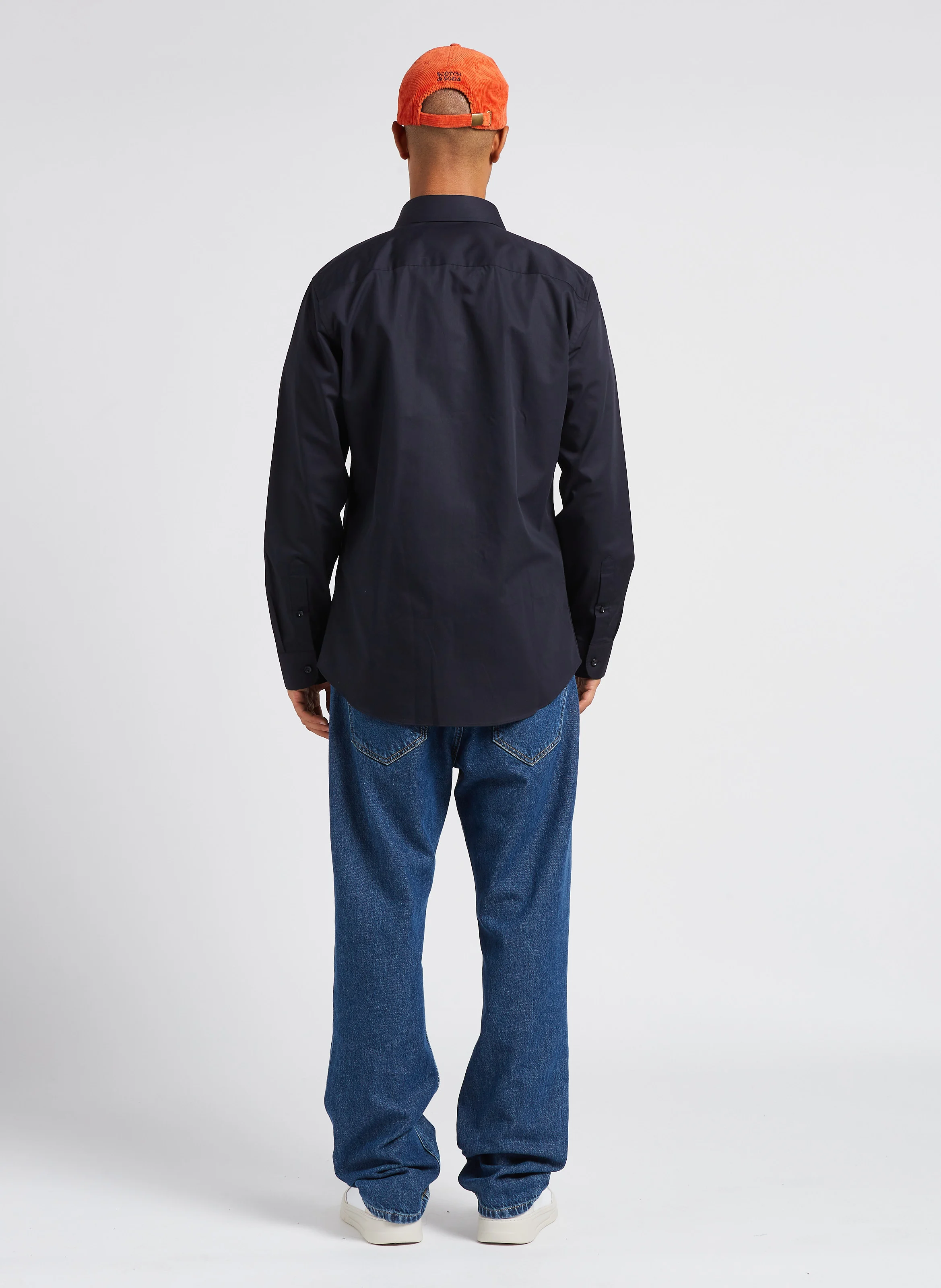 Chemise droite en coton | Noir