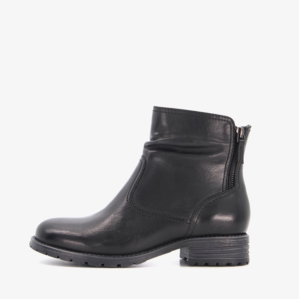 Hush Puppies leren dames enkellaarsjes zwart