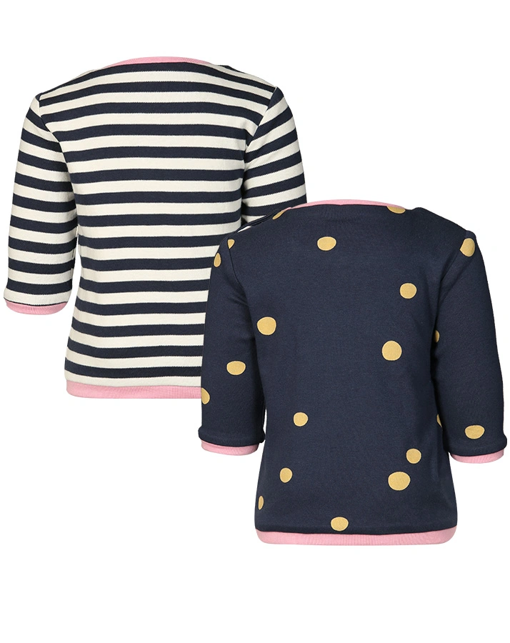 Wende-Langarmshirt DOTS in dunkelblau/weiß gestreift