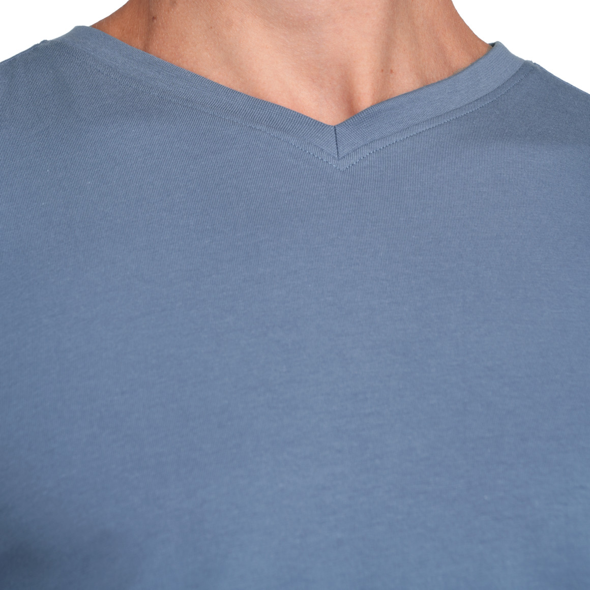 VanVaan 2 Herren T-Shirts mit V-Ausschnitt hellgrau / hellblau