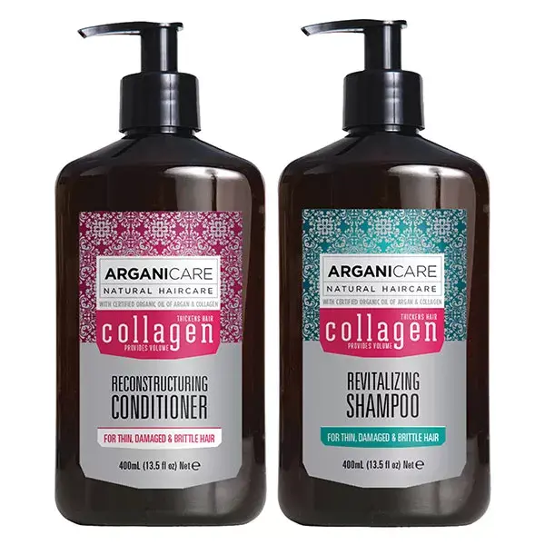 Kit Presente Arganicare Collagen: Shampoo 400ml + Condicionador 400ml