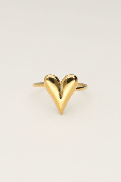 Minimalistische ring met statement hartje