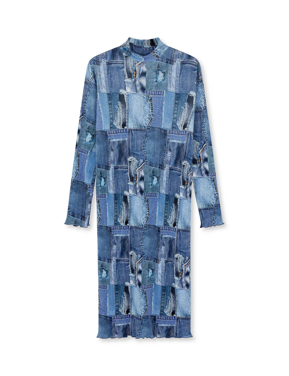 Mads Nørgaard  Luno Halto midikjole - Denim Aop