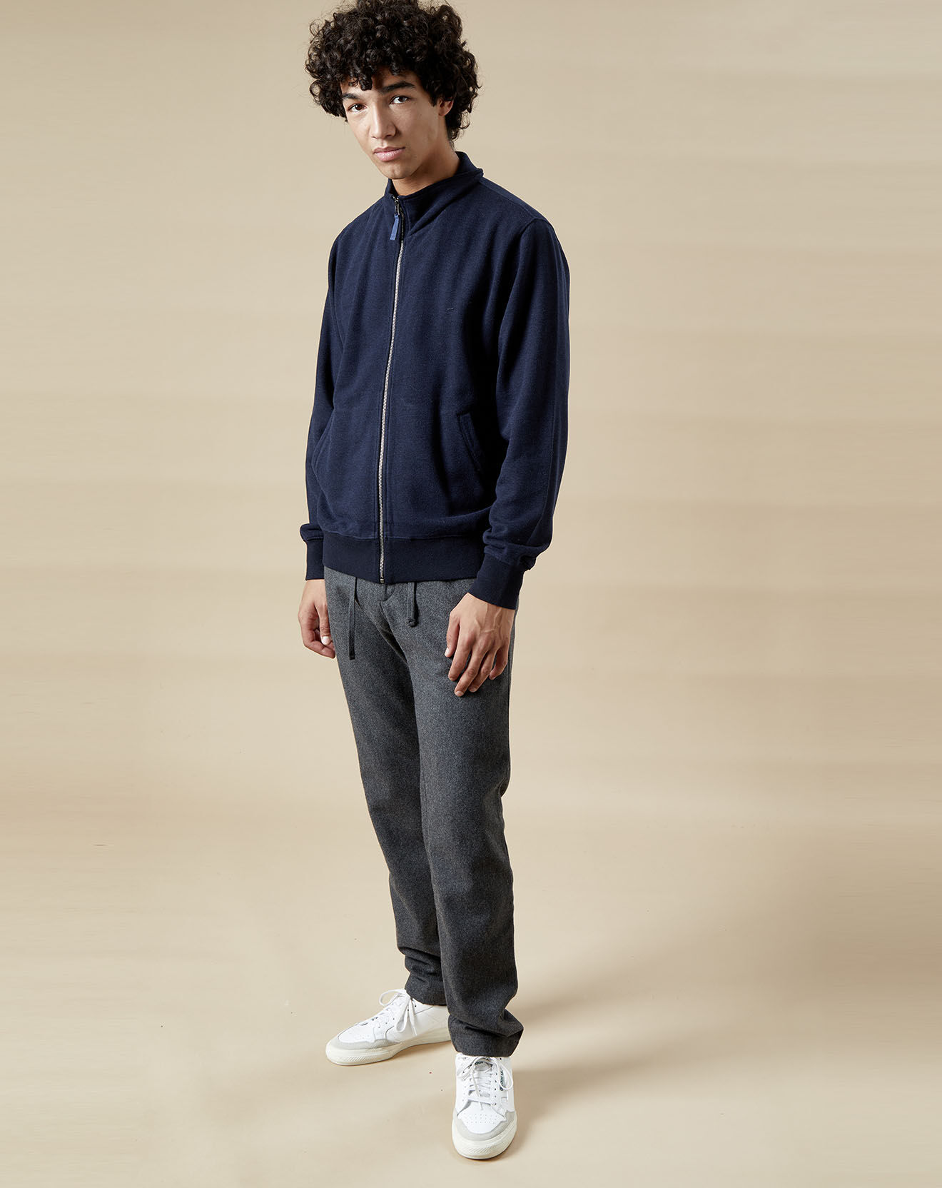 Hartford Sweat zippé Track dark marine