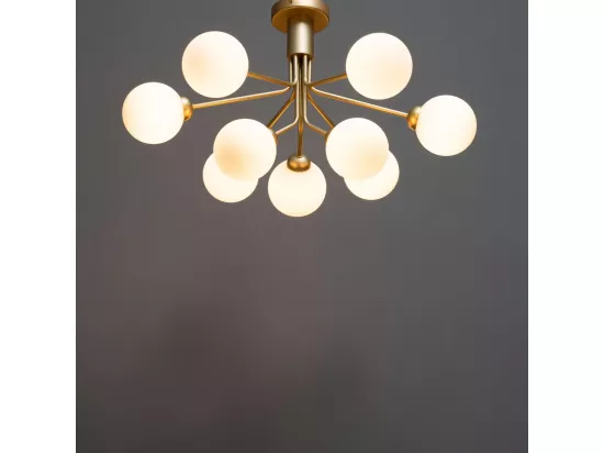 Lustre élégant doré à 9 boules - Audrey