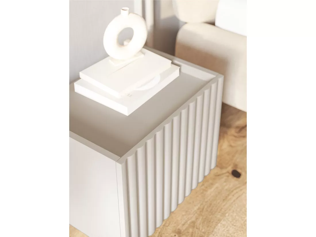 Table de chevet - 48 cm - grège - FIORRA