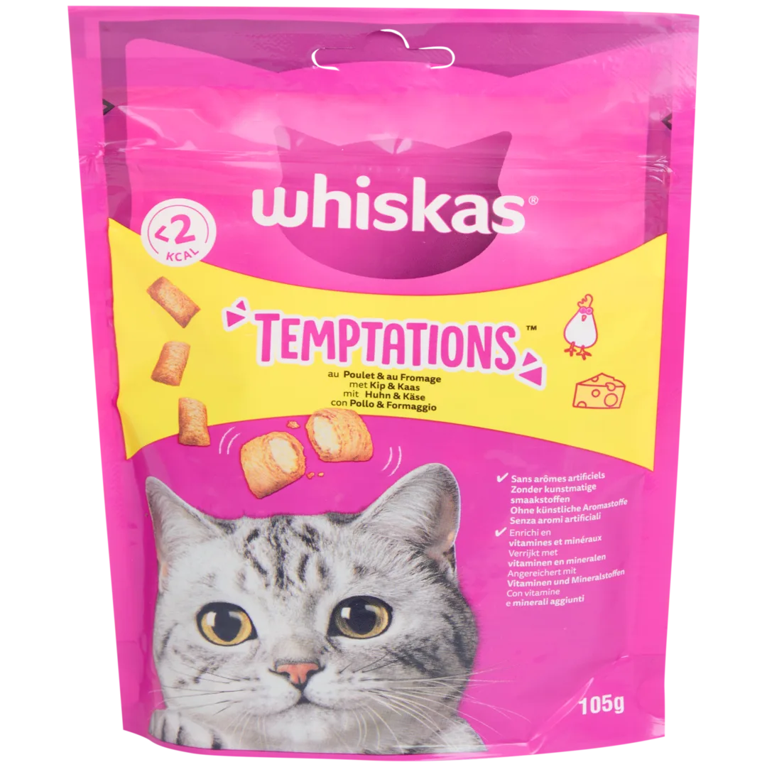 Friandises pour chat Whiskas Temptations Poulet et fromage