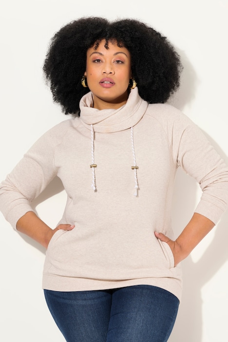 Sweatshirt, weiter Stehkragen, Taschen, Raglan-Langarm