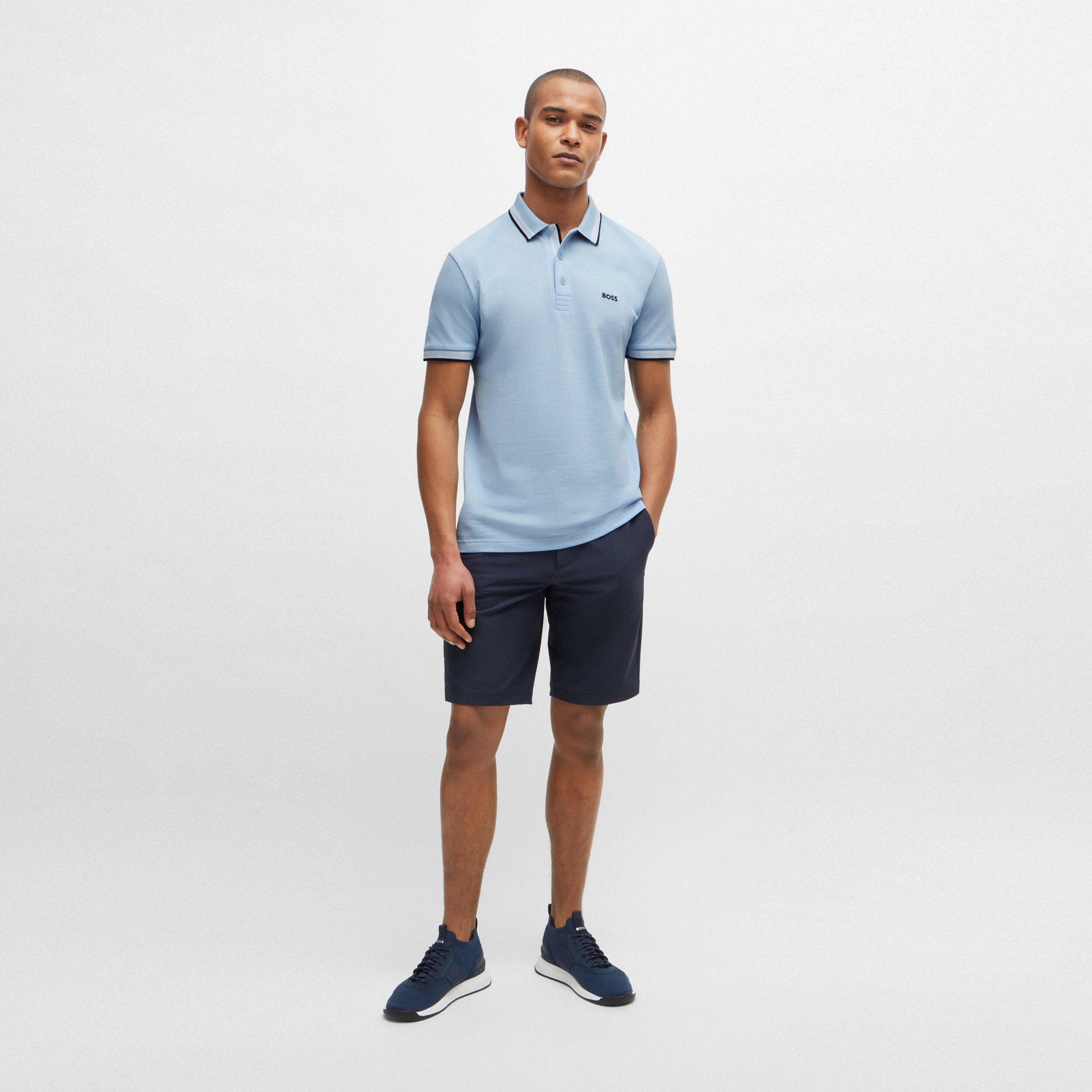 BOSS Paddy Polo Hommes - Bleu Clair