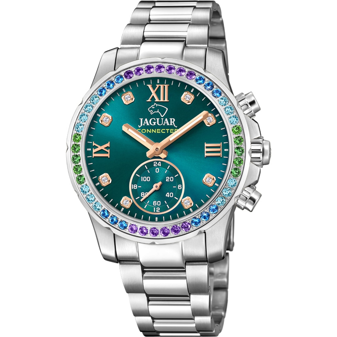 Jaguar Connected Lady Silbrig / Türkis 37mm