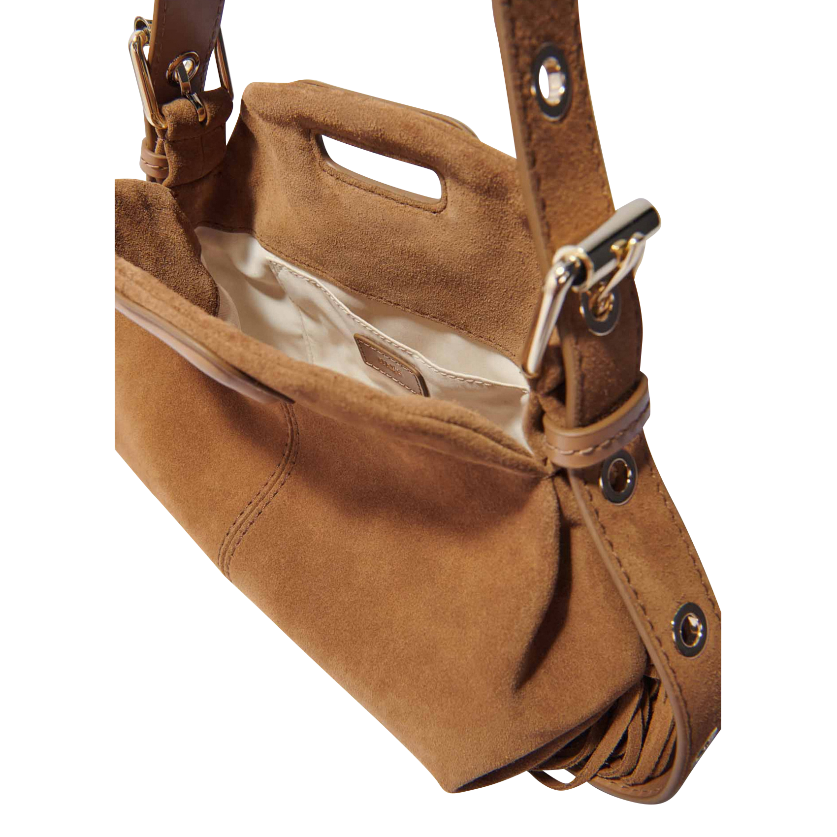 MISS M MINI - Sac bandoulière en cuir velours | Beige