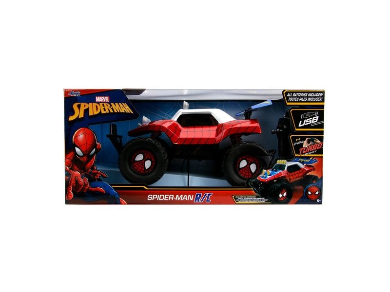 Jada Toys RC Spider-Man Buggy RTR, 1:14 Ferngesteuerter Buggy im Marvel Spider-Man Design