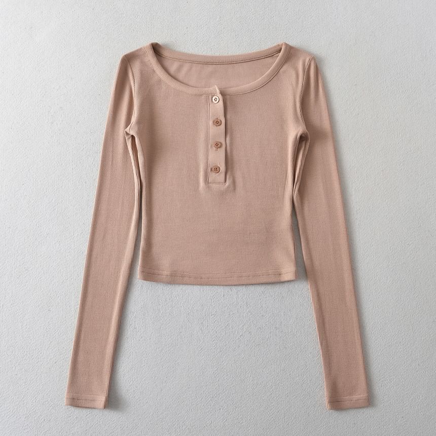 Sosana - Henley T-shirt met lange mouwen
