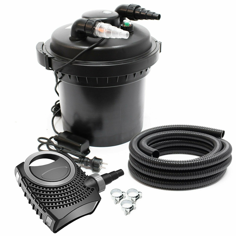 Kit set bassin 8000 litres 11 watts uvc pompe 3000 l/h tuyau 5 m kit de filtration