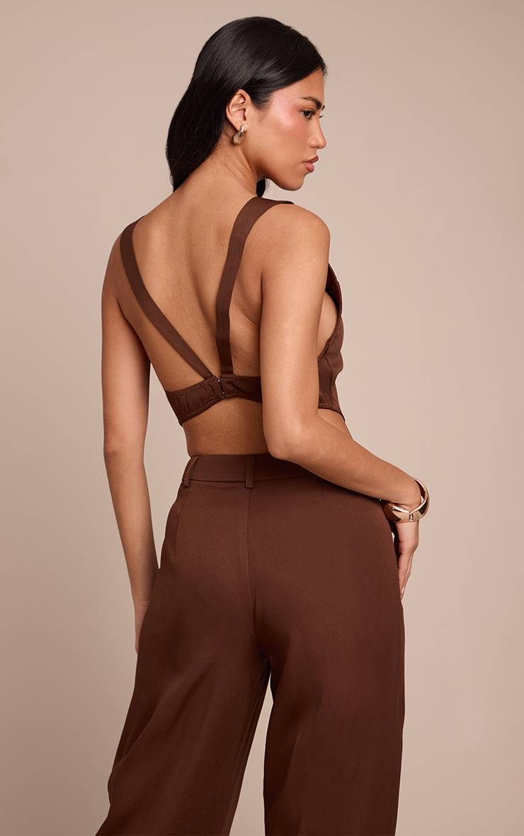 Chocolat Haut Dos Nu En Tissu Tissé