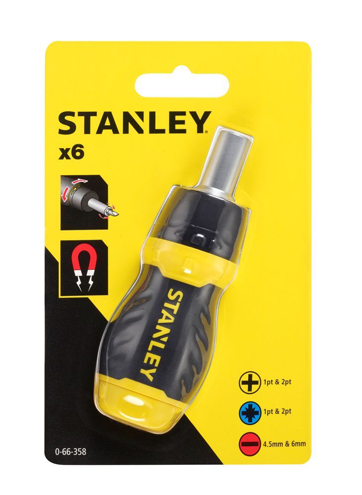 Stanley 0-66-358 Multibit Stubby Schroevendraaier Ratel