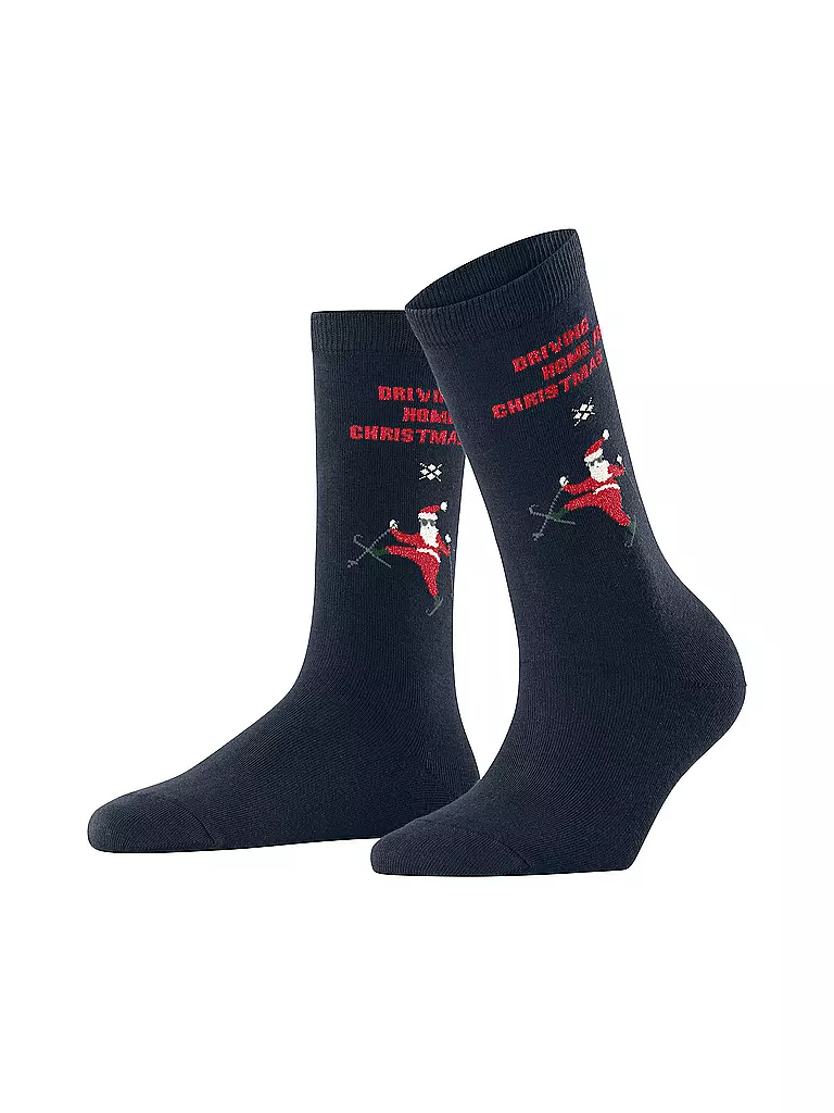 BURLINGTON Damen Socken SKIING SANTA 36-41 marine dunkelblau