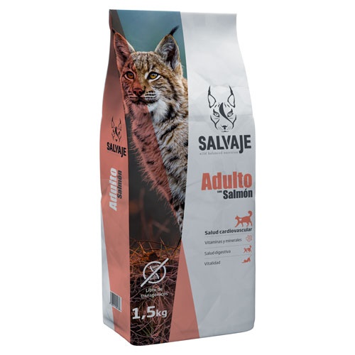 Ração para gatos adultos com salmão selvagem