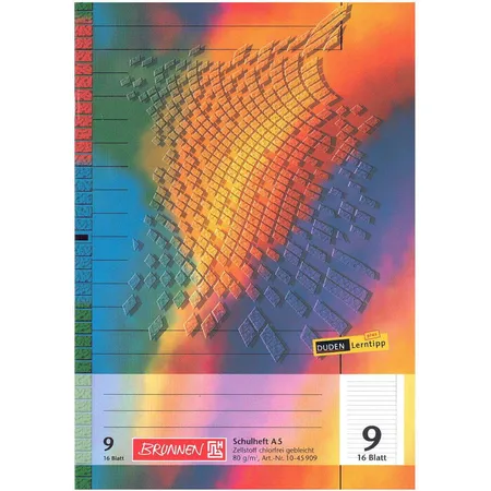 BRUNNEN Schulheft A5, liniert, Lineatur 9, 16 Blatt