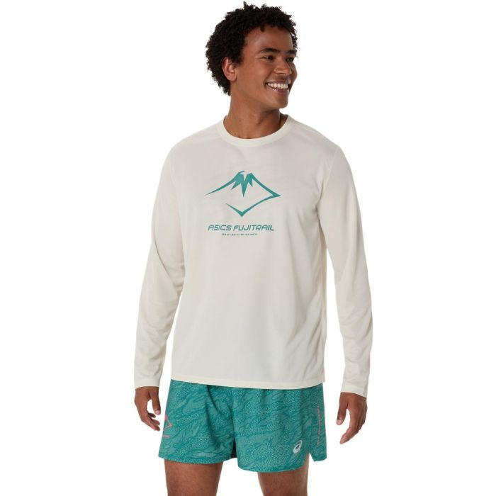 Asics Herre Trøjer Fujitrail Logo LS Top Hvid
