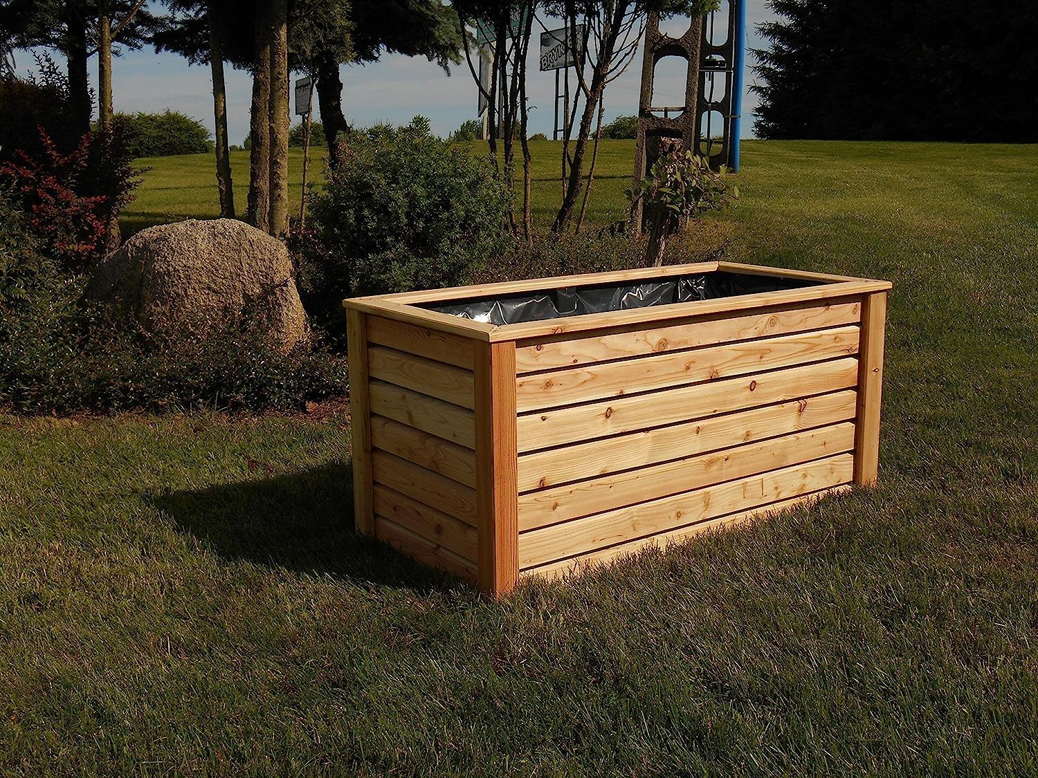 Gartenwelt Riegelsberger Hochbeet 150x60x72 cm aus modernen Rhombusleisten Lärchenholz Natur Kräuterbeet Gemüsebeet