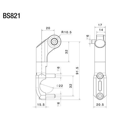 Support Rétroviseur Rizoma adaptateur rétroviseur BS821B - Noir