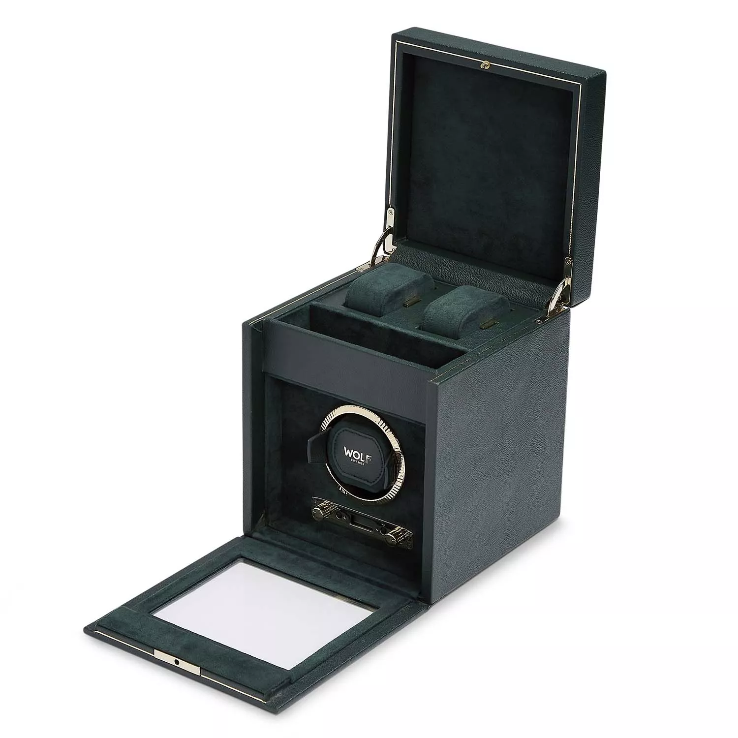 Wolf British Racing Green Watch Winder 1 ur Grøn Imiteret Læder 792141