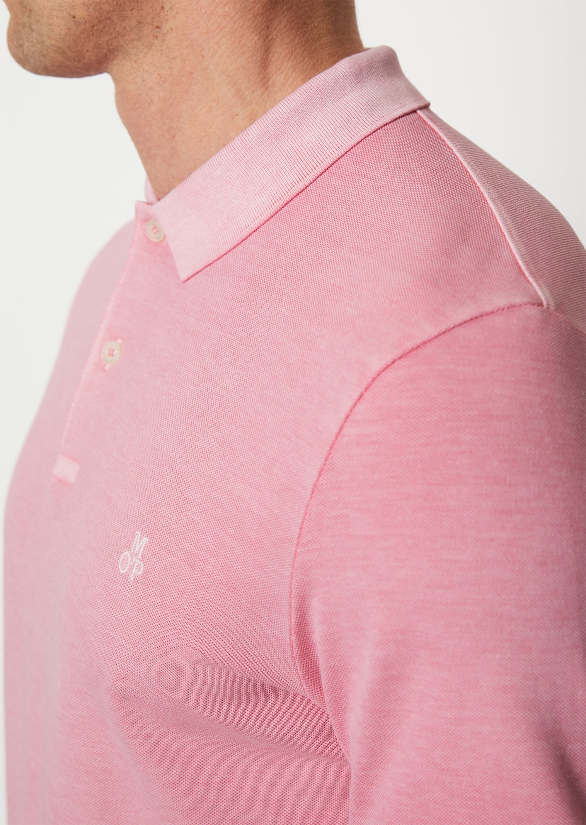 Kurzarm-Poloshirt Piqué shaped aus Organic Cotton-Stretch