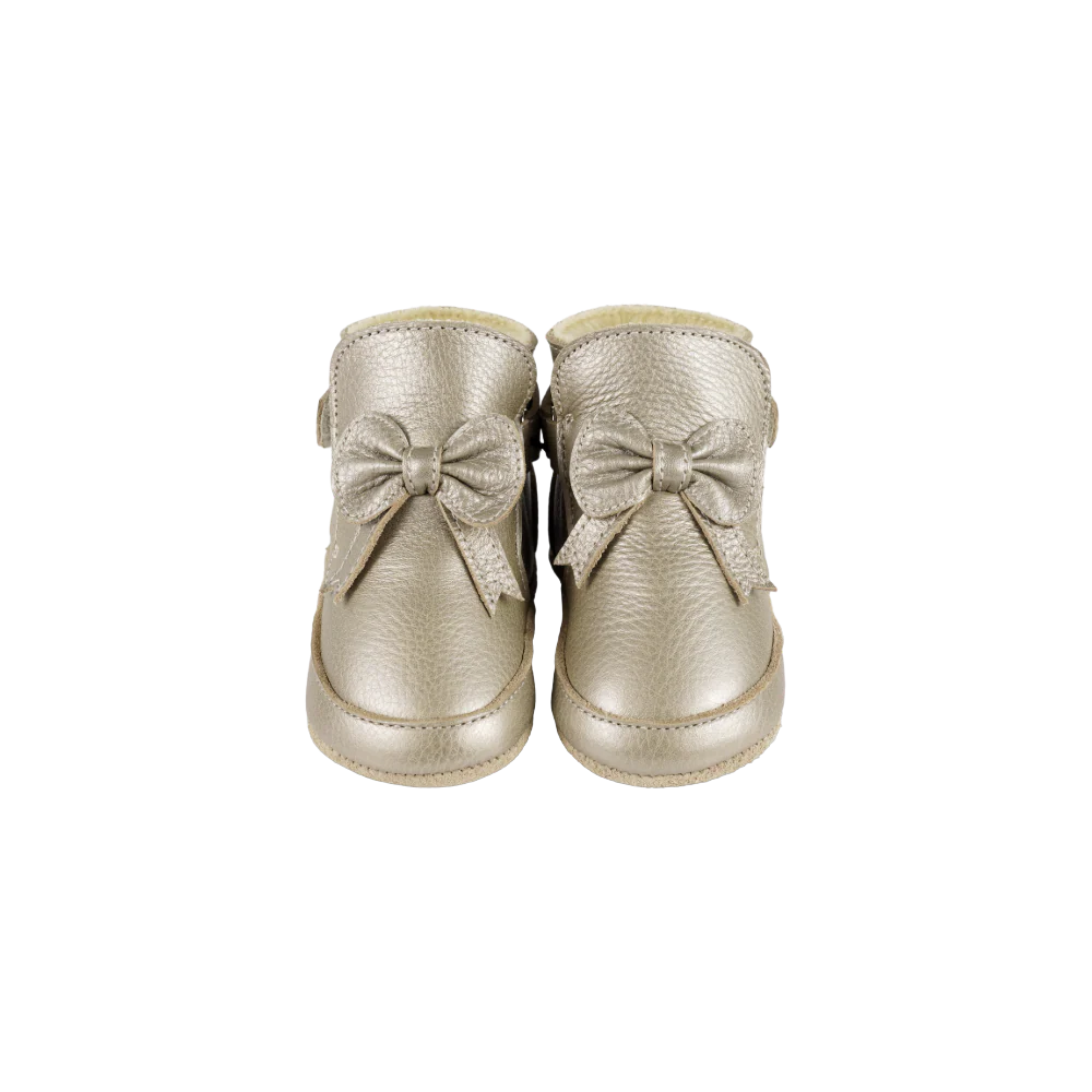 Cubow Booties | Champagne Metallic Leather