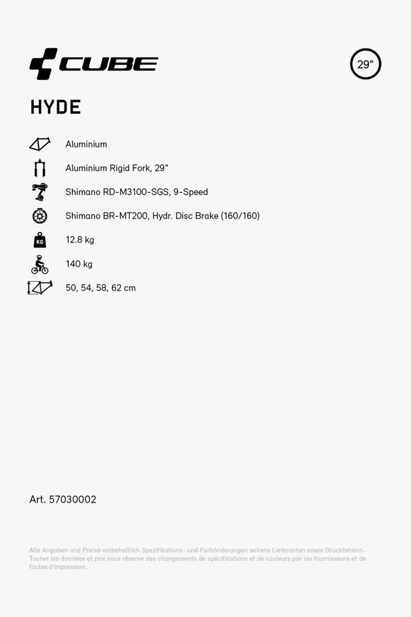 CUBE Hyde 29 Citybike 2024