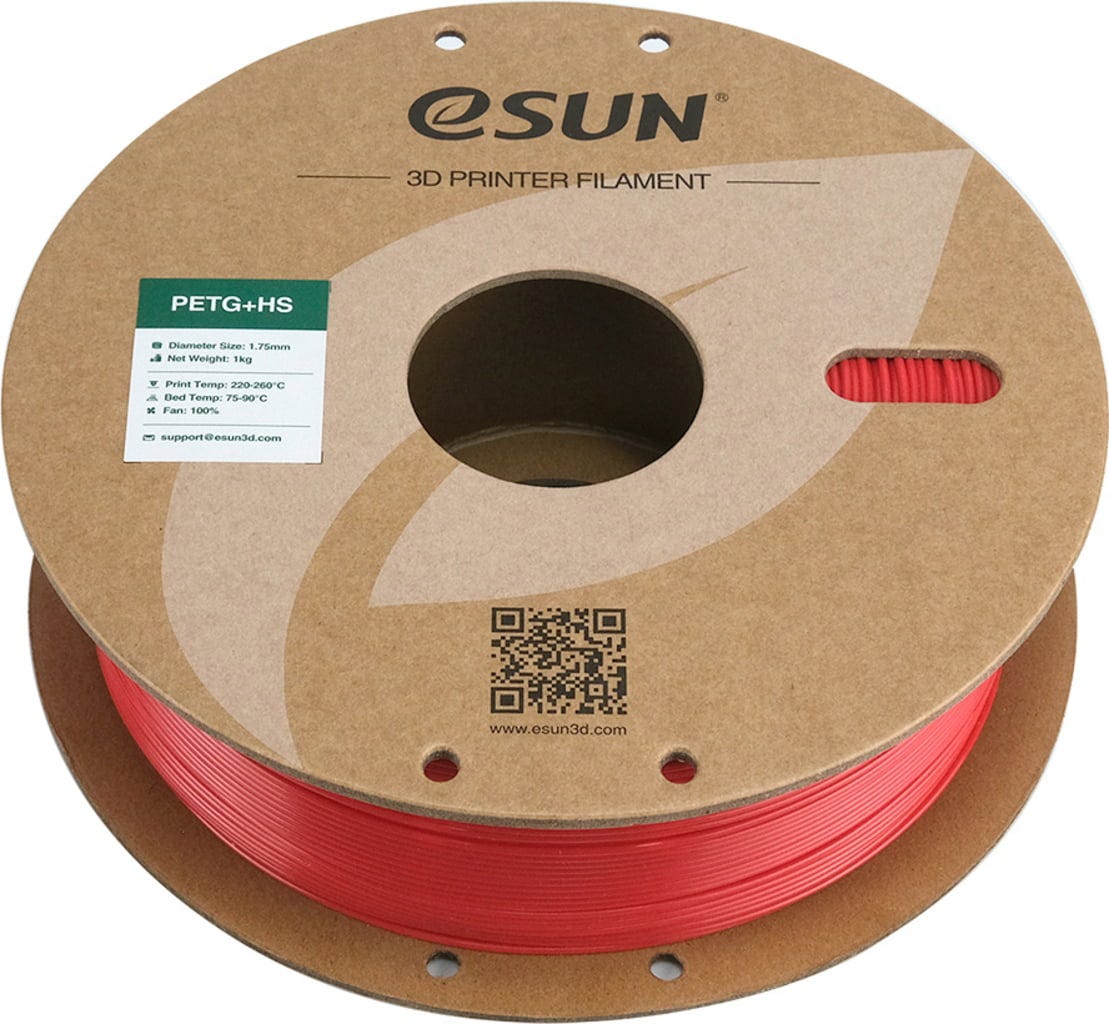 eSUN  PETG+HS Red, 1,75 mm / 1000 g    PETG-Material für den Hochgeschwindigkeitsdruck