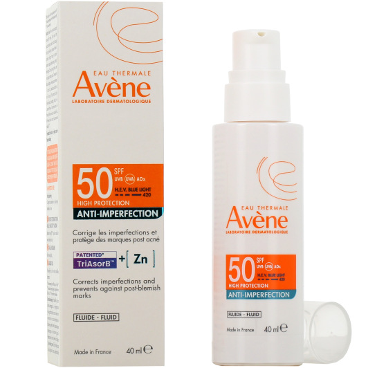 Avene fluide solaire anti imperfections - Peau acnéique