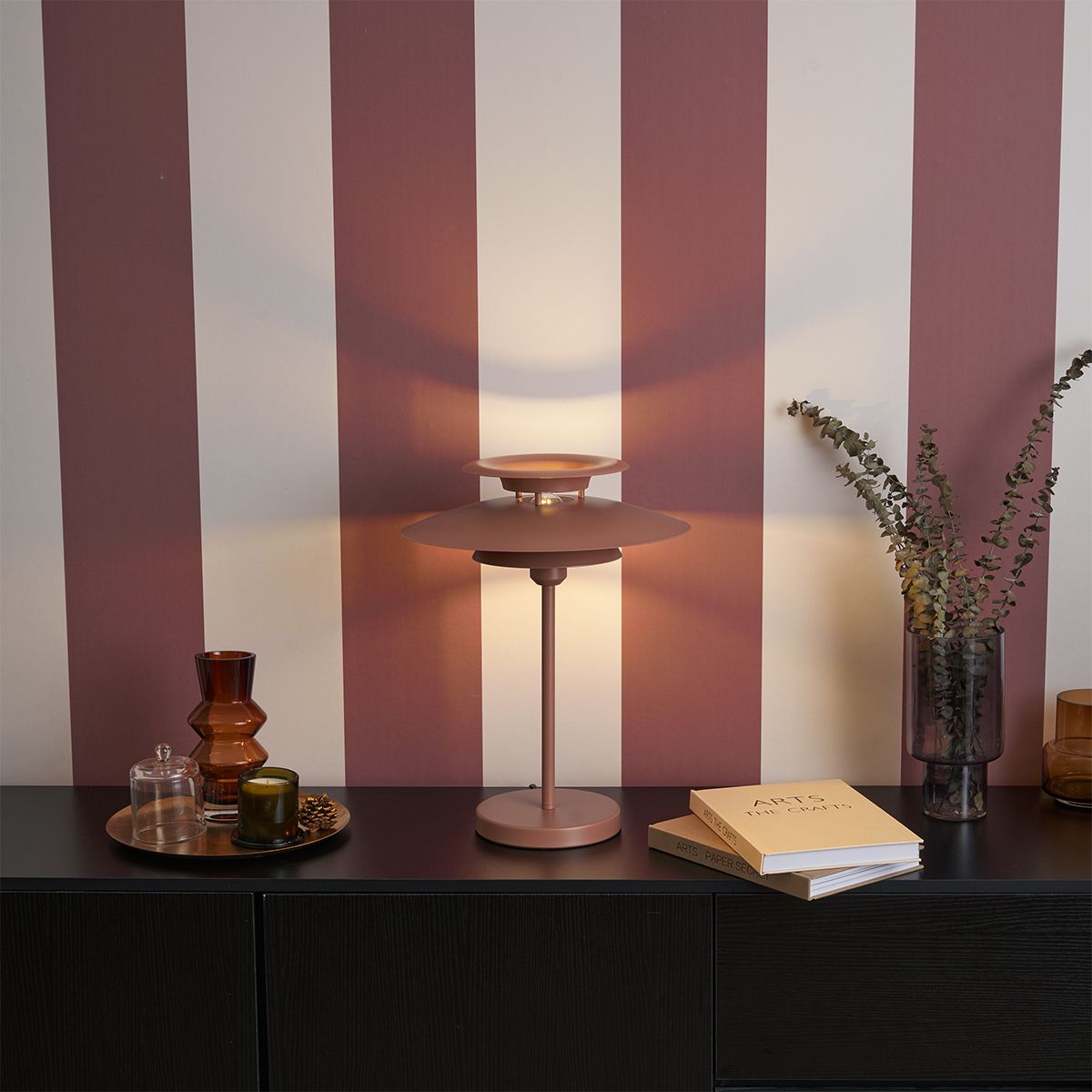 Retro tafellamp mokka staal 45cm - Pauly