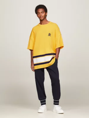 Camiseta de malha oversized com brasão