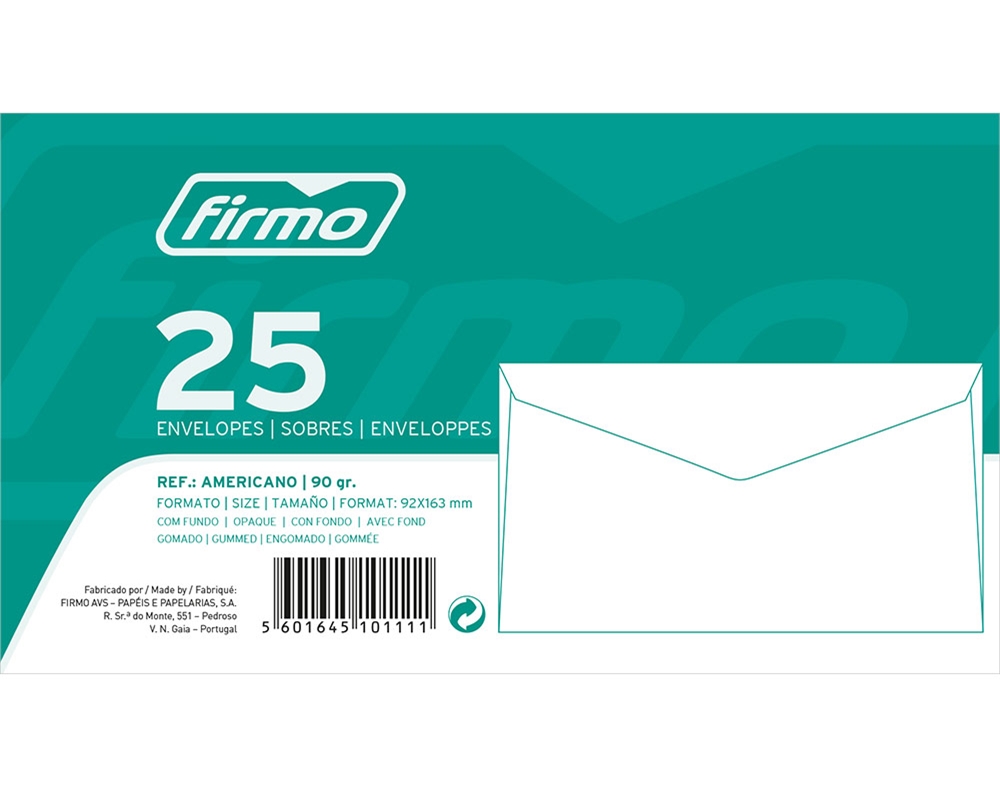 ENVELOPES AMERICANO FUNDO CHEIO FIRMO 92X163MM