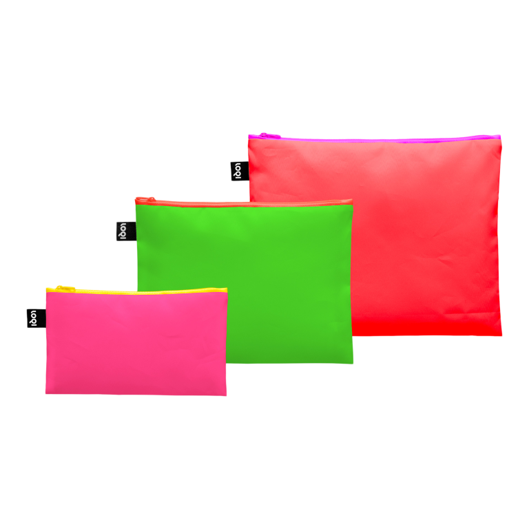 Loqi Reißverschlussbeutel Zip Pockets neon