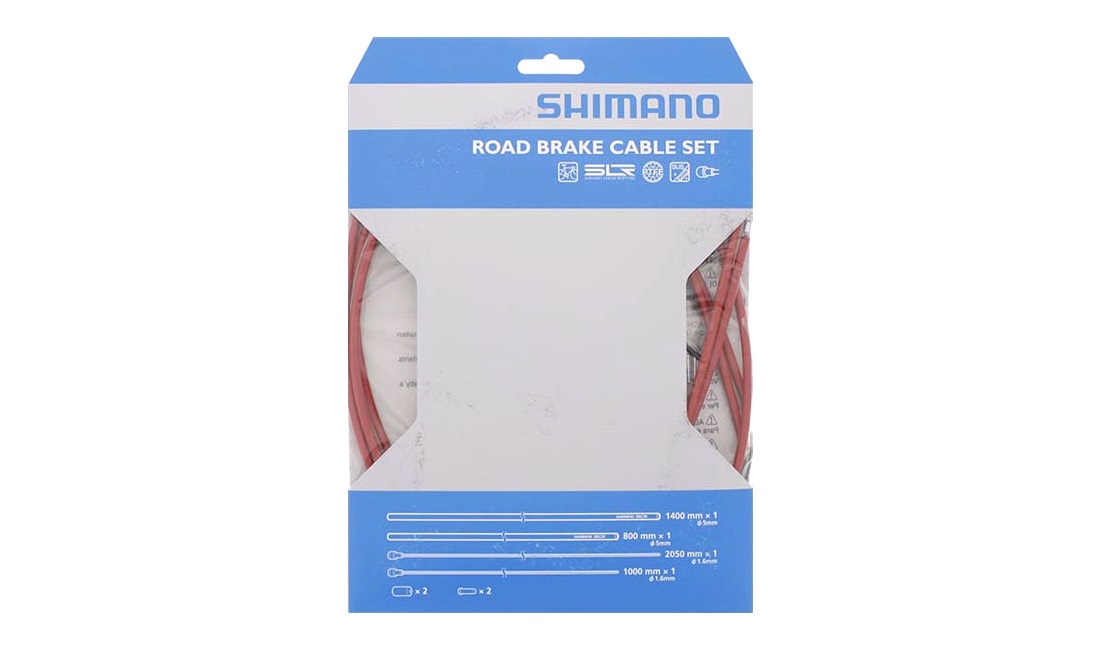 Shimano bremsekabelsæt Road rød PTFE