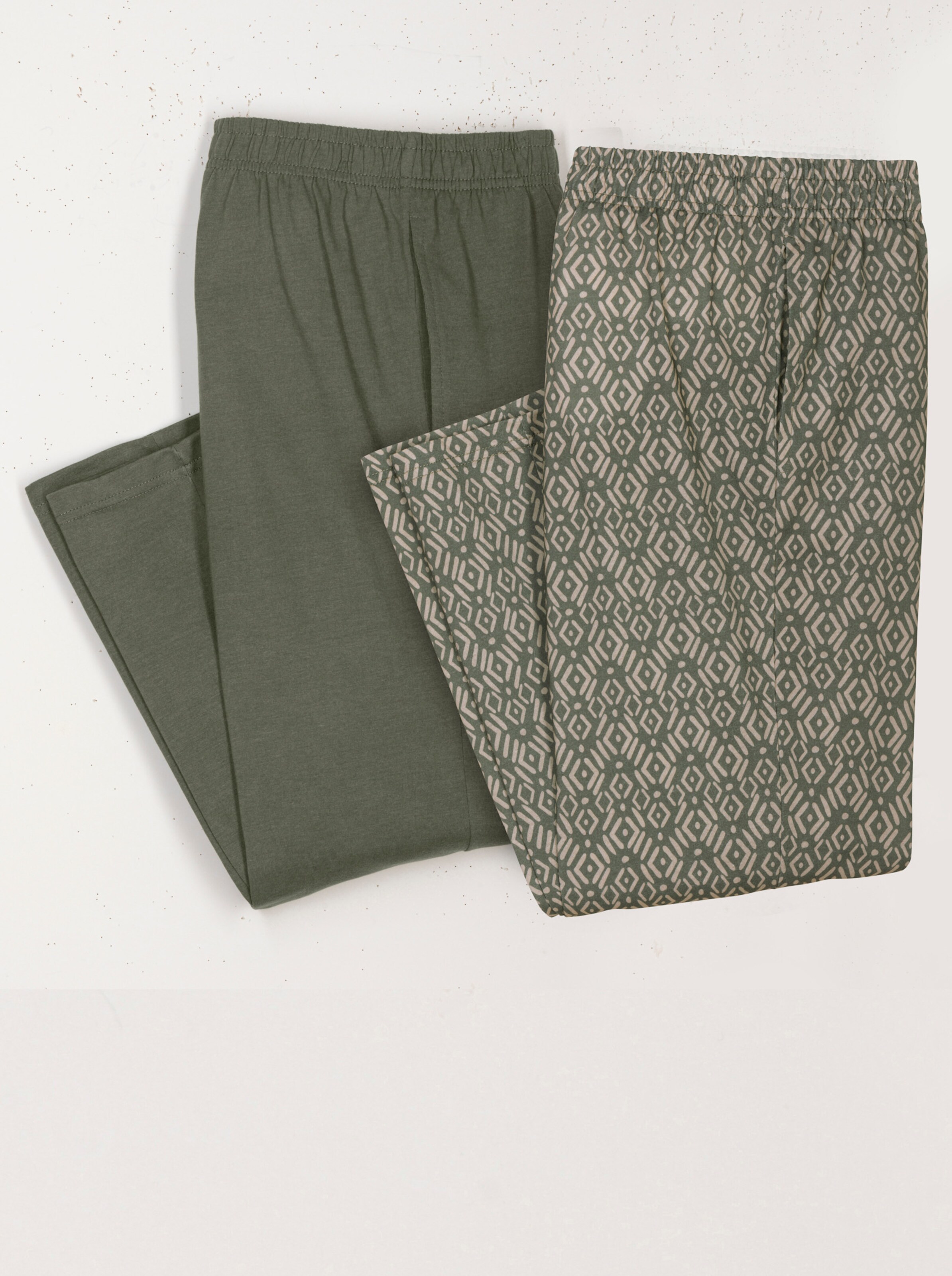 Freizeithose in khaki + khaki-bedruckt